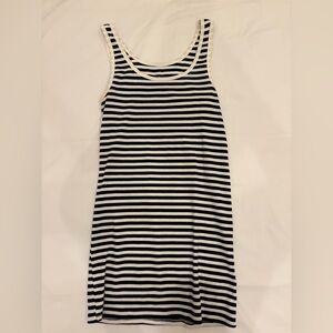 Navy and blue striped mini dress